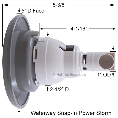 Waterway Snap-In Power Series Dimensions